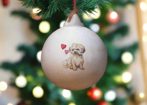 Havanese Fawn Ceramic Round Bauble